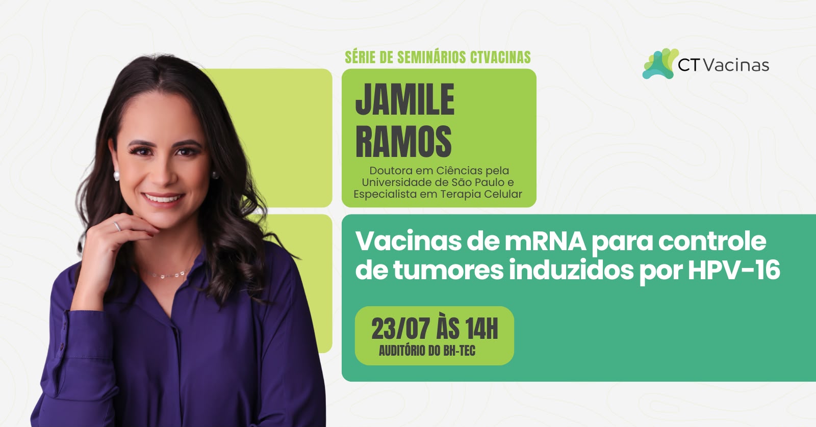 Card Sympla e site seminário Jamile Ramos